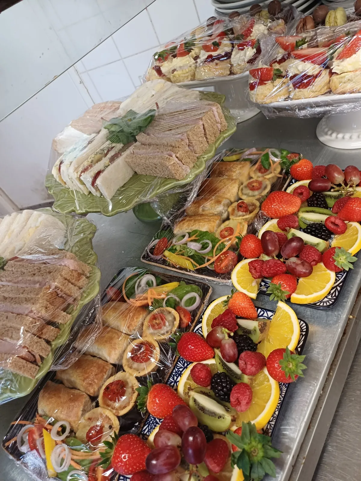 An afternoon tea laid out and ready