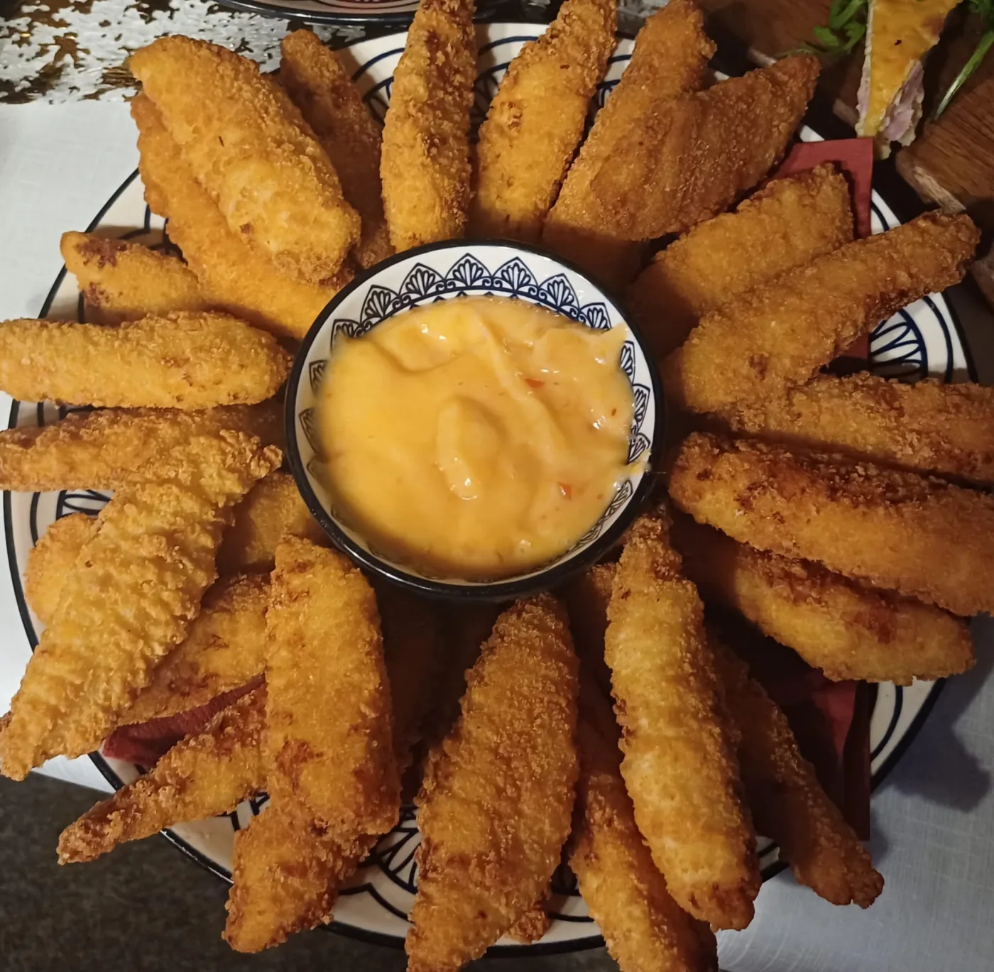 Chicken goujons with sweet chilli dip